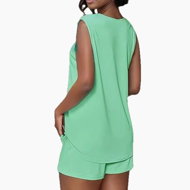 Jovie™ סט של 2 חלקים ללא שרוולים עם טופ ומכנסיים קצרים