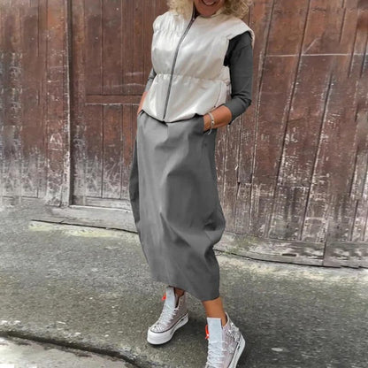 Caelune™ שמלה אלגנטית ופשוטה עם כיסים לנשים