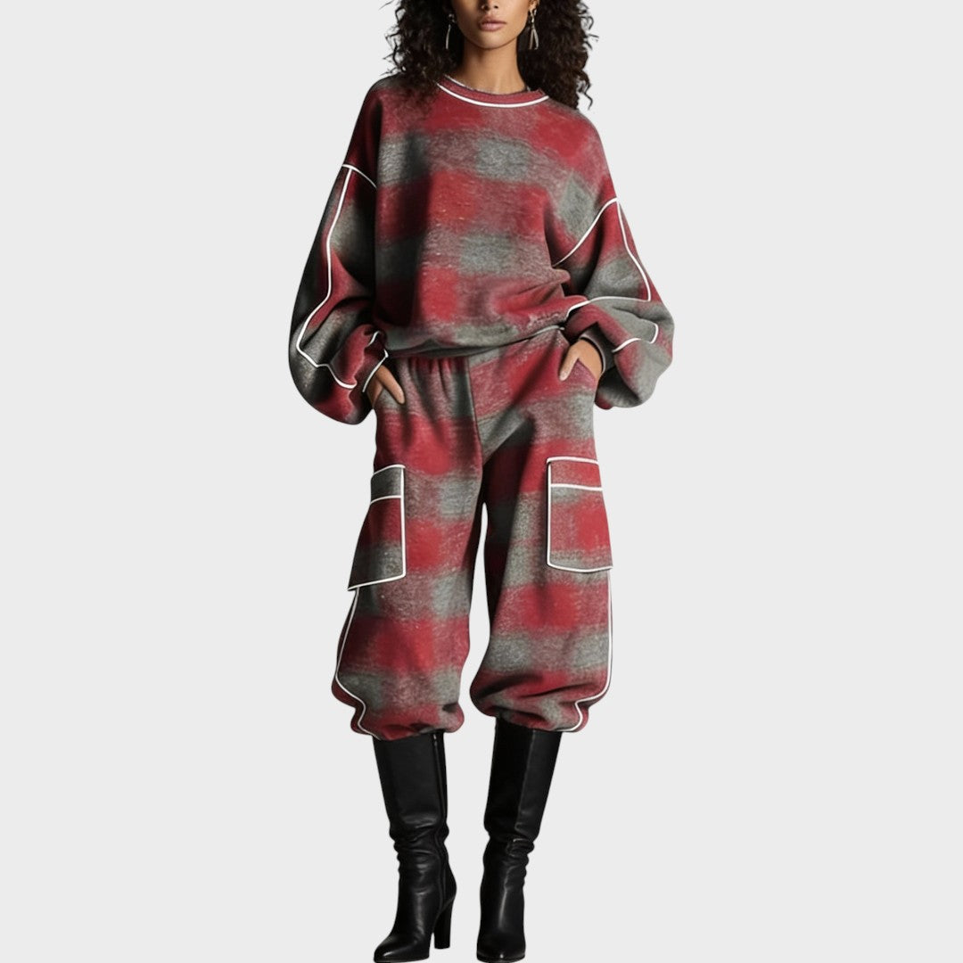 Orlena™ סט מודרני עם מכנסיים וסוודר לנשים