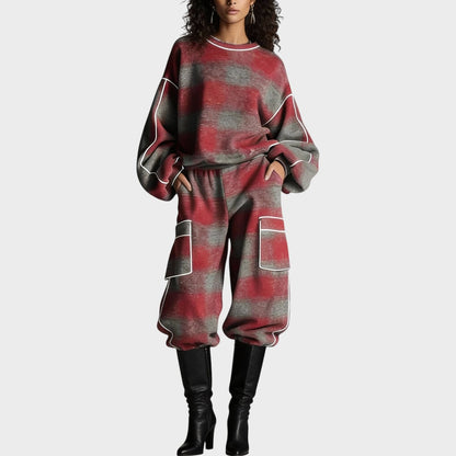 Orlena™ סט מודרני עם מכנסיים וסוודר לנשים