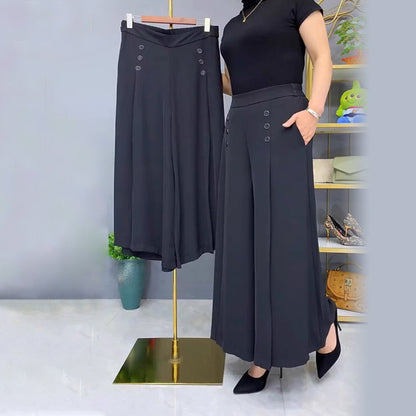 Nell™ מכנסיים מקופלים אלגנטיים עם רגליים רחבות