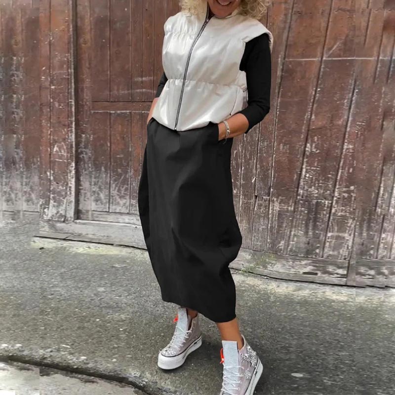 Caelune™ שמלה אלגנטית ופשוטה עם כיסים לנשים