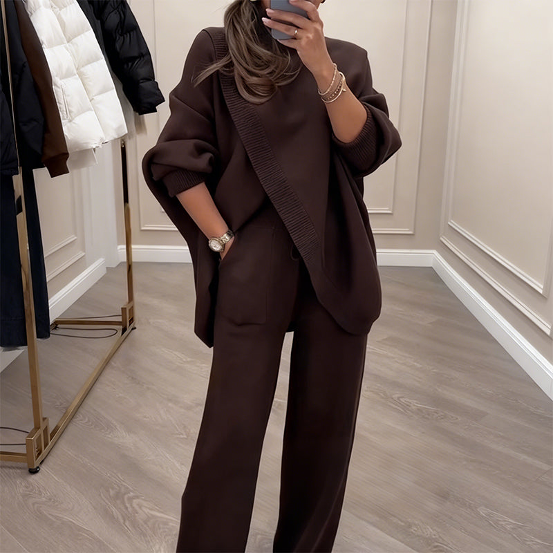 Virelina™ סט אוברסייז של סוודר ומכנסיים נוחים לנשים