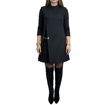 Avelune™ שמלת נשים קלאסית עם פאנלים מקופלים אלגנטיים