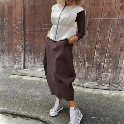 Caelune™ שמלה אלגנטית ופשוטה עם כיסים לנשים