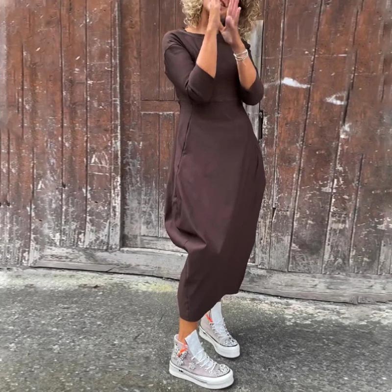 Caelune™ שמלה אלגנטית ופשוטה עם כיסים לנשים