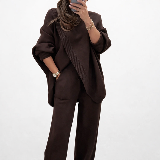 Virelina™ סט אוברסייז של סוודר ומכנסיים נוחים לנשים