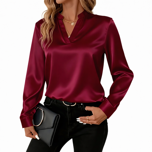 Valenora™ בלוזה אלגנטית מוולנורה™ עם נפילה מתוחכמת