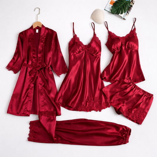 Rosmira™ סט שינה עם חמישה פריטים משי