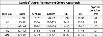 Karellea™ ג’ינס דנים גמיש רגל רחבה עם מותן מורמת
