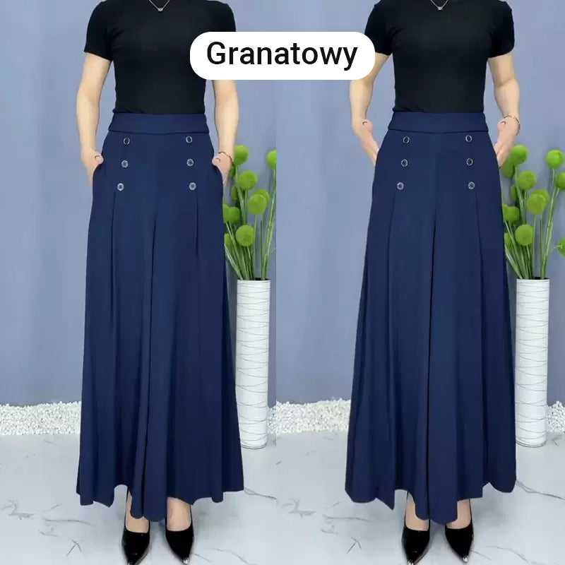 Nell™ מכנסיים מקופלים אלגנטיים עם רגליים רחבות