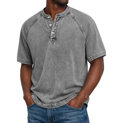 Zaviero™ חולצת וינטג' לגברים עם כפתורים